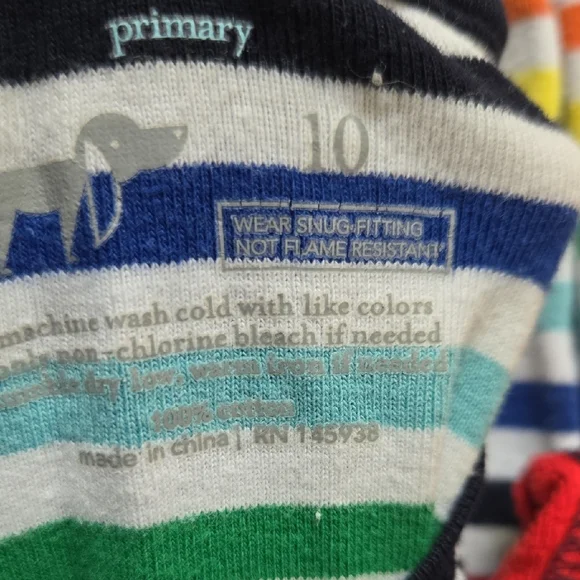 Priamry Striped Pajamas, Set Of 3, Size 10 - Picture 4 of 10